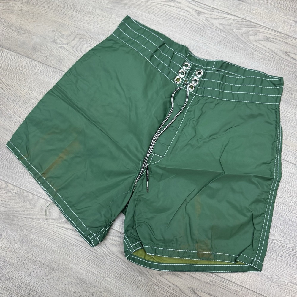 VTG‎ Birdwell Beach Britches Green Swim Trunks Men's Short FLAW Pocket
